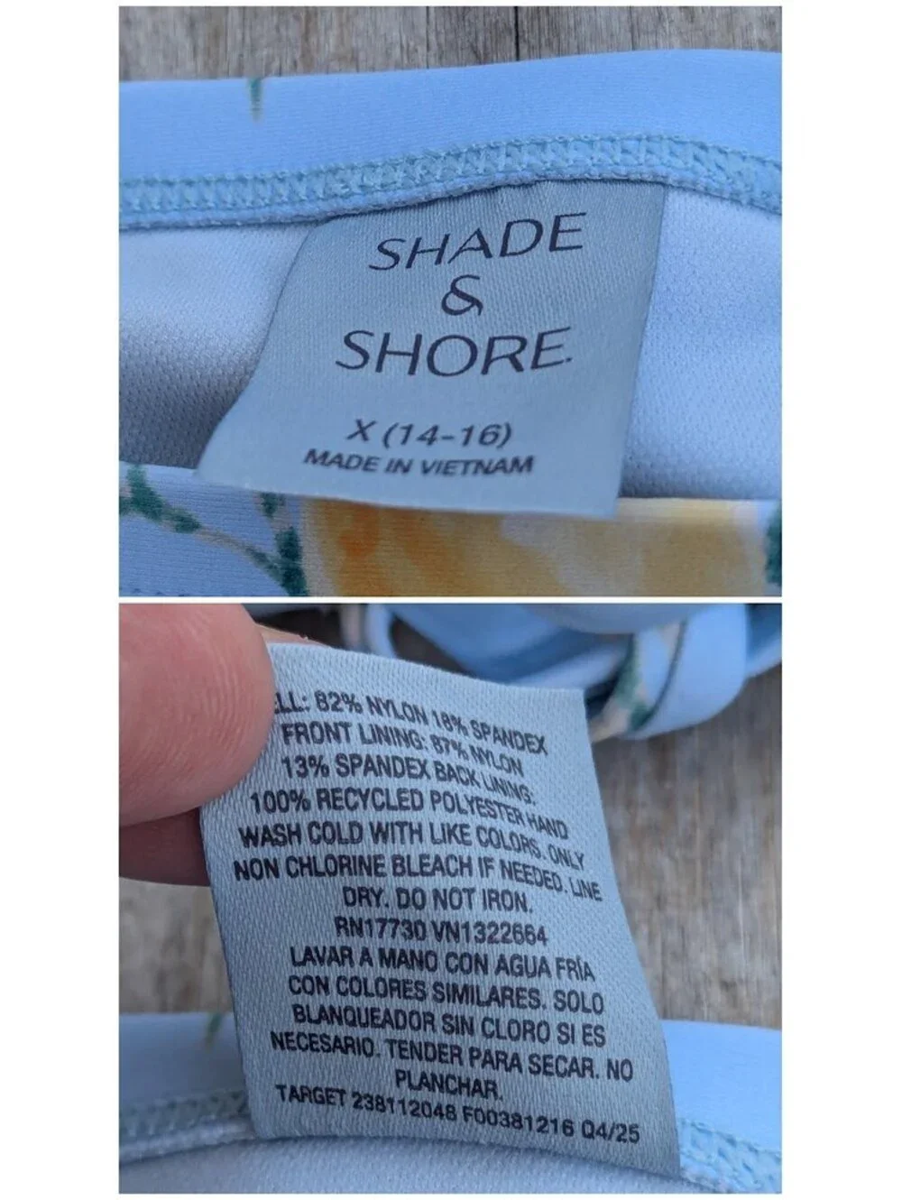 Shade & Shore Bikini Set XL Blue Citrus Print High Waist Two Piece Swimsuit - Picture 4 of 9